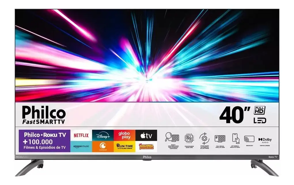 Smart TV Philco 40 polegadas com Roku em lista de melhores Smart TVs baratas para comprar em 2026.